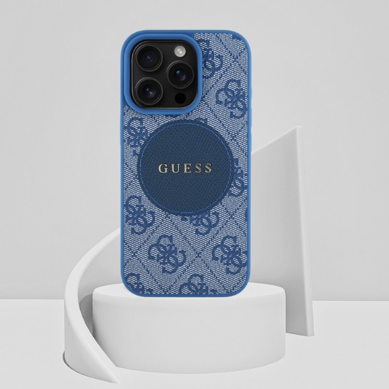 Husa Guess Hc PU 4g Circle Classic Logo pentru iPhone 16, Carcasa magnetica, Maro