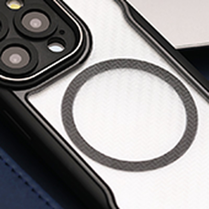 Husa Defender Carbon Mag pentru iPhone 17 Air, Carcasa magnetica, Negru