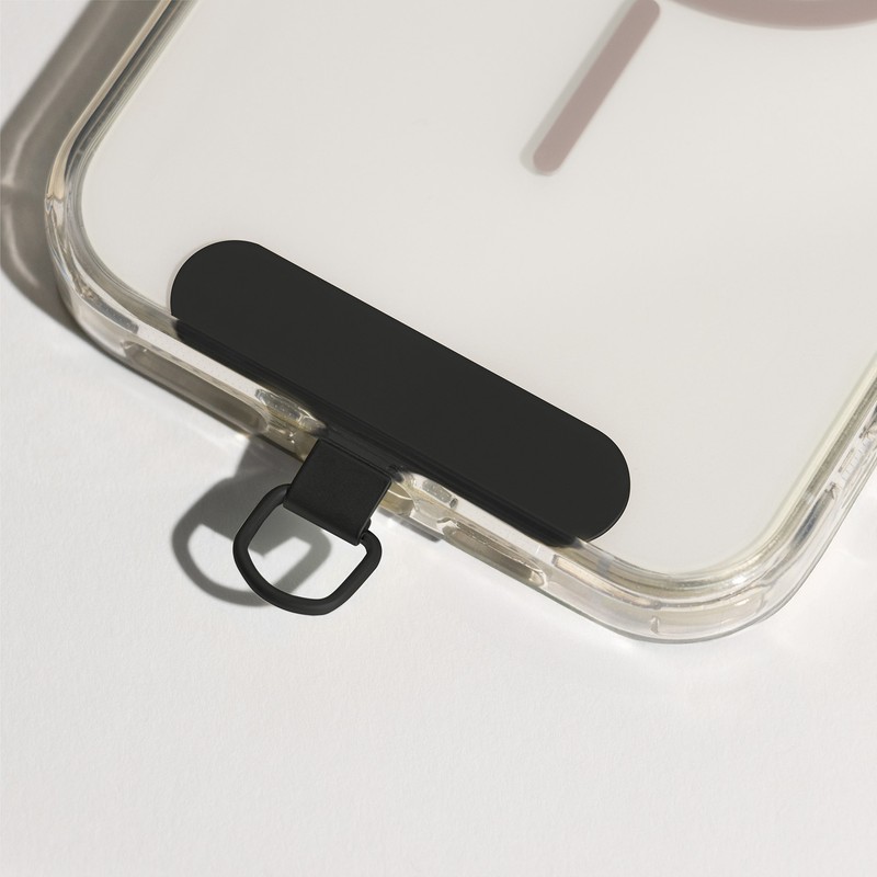 Insertie metalica universala pentru prinderea snurului la telefon, Negru