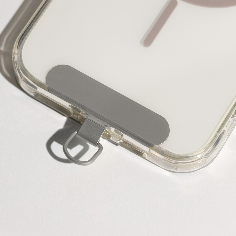 Insertie metalica universala pentru prinderea snurului la telefon, Argintiu