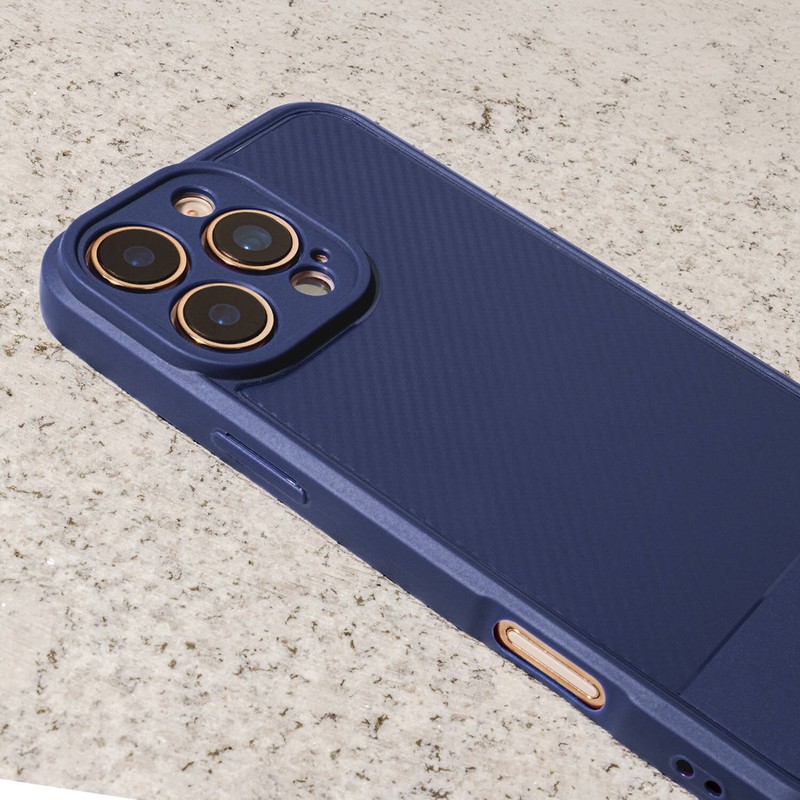 Husa Simple Carbon pentru iPhone 14, Carcasa, Mov
