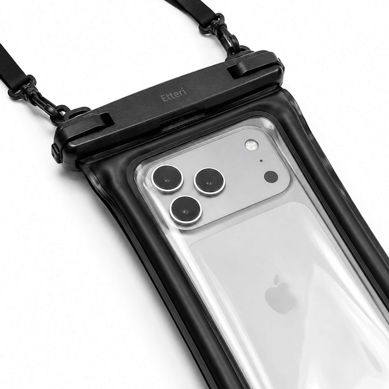 Husa universala Etteri Floating Waterproof neon, Carcasa, curea reglabila, impermeabil, incarcare wireless, TPU (poliuretan termoplastic), ABS, Alb