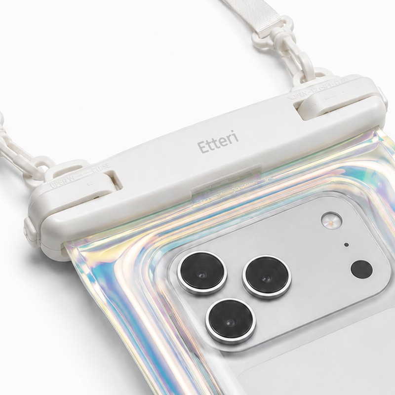Husa universala Etteri Floating Waterproof neon, Carcasa, curea reglabila, impermeabil, incarcare wireless, TPU (poliuretan termoplastic), ABS, Alb