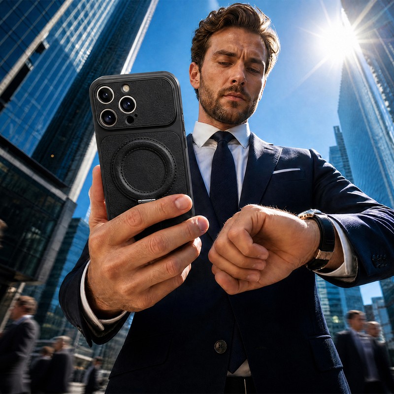 Husa Luxgrip Mag pentru iPhone 12, Carcasa magnetica, Negru