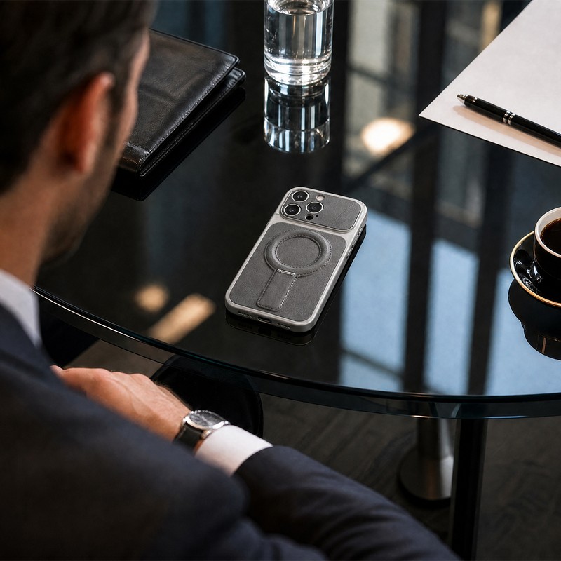 Husa Luxgrip Mag pentru iPhone 12, Carcasa magnetica, Negru