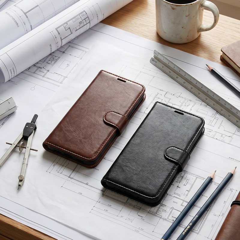 Husa Smart Luxe leather pentru Honor 400 Smart, tip carte cu inchidere magnetica, Maro