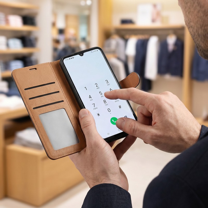 Husa Smart Luxe leather pentru Honor 400 Smart, tip carte cu inchidere magnetica, Maro