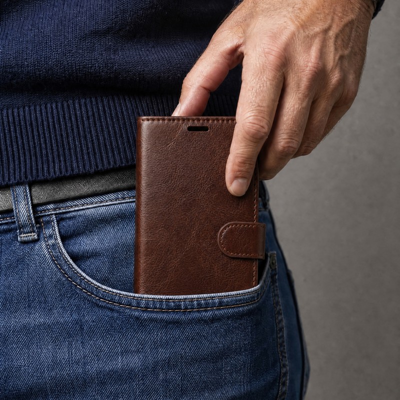 Husa Smart Luxe leather pentru Honor 400 Smart, tip carte cu inchidere magnetica, Maro