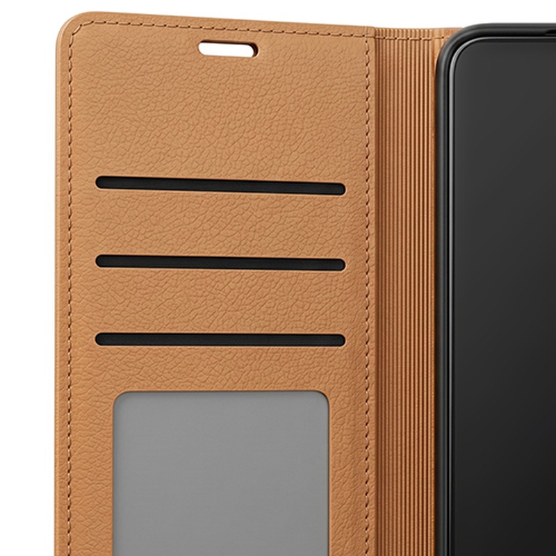 Husa Smart Luxe leather pentru Honor 400 Smart, tip carte cu inchidere magnetica, Maro