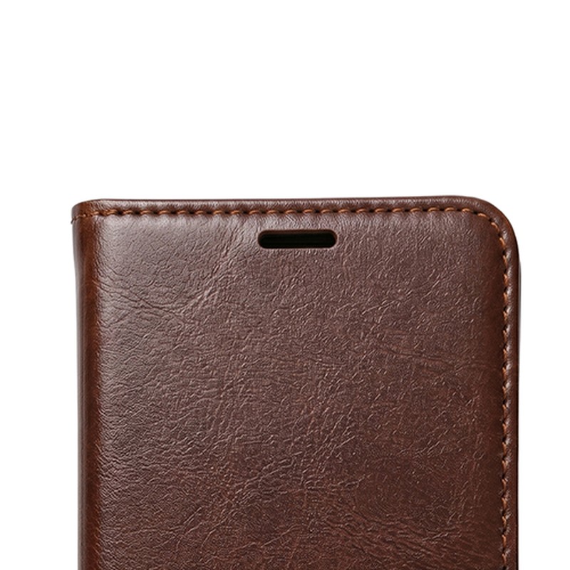Husa Smart Luxe leather pentru Honor 400 Smart, tip carte cu inchidere magnetica, Maro