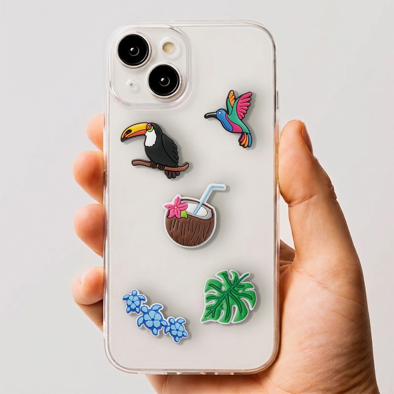 Set stickere 3D model Tropical birds