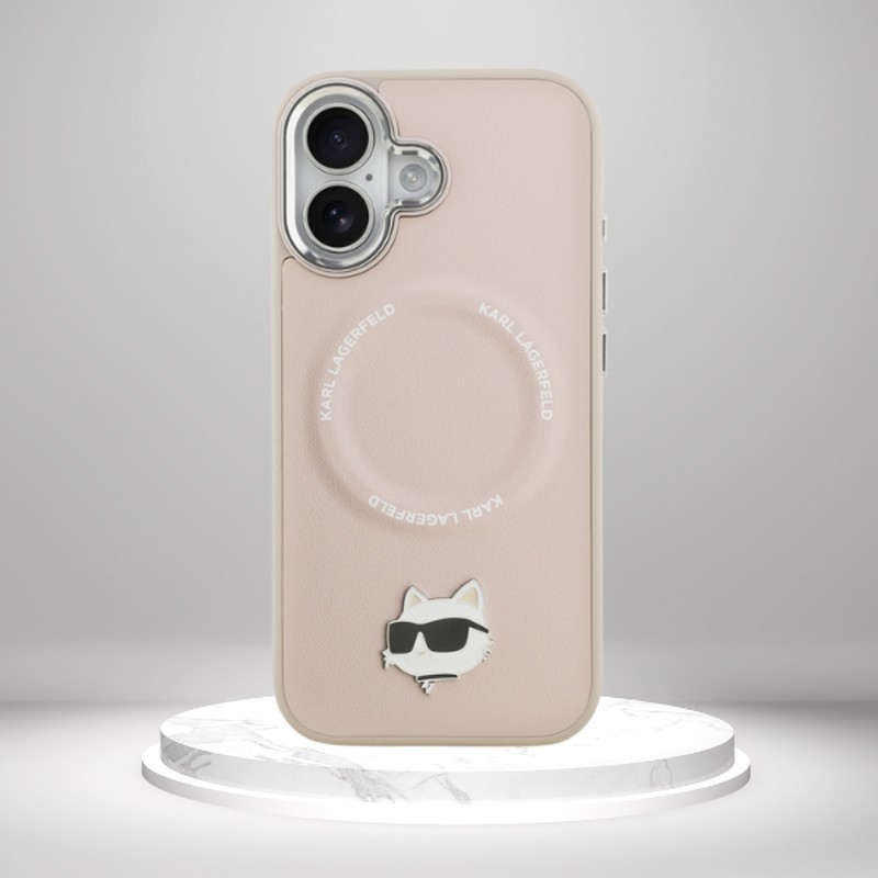 Husa Karl Lagerfeld Choupette Pin pentru iPhone 17, Carcasa magnetica, Roz