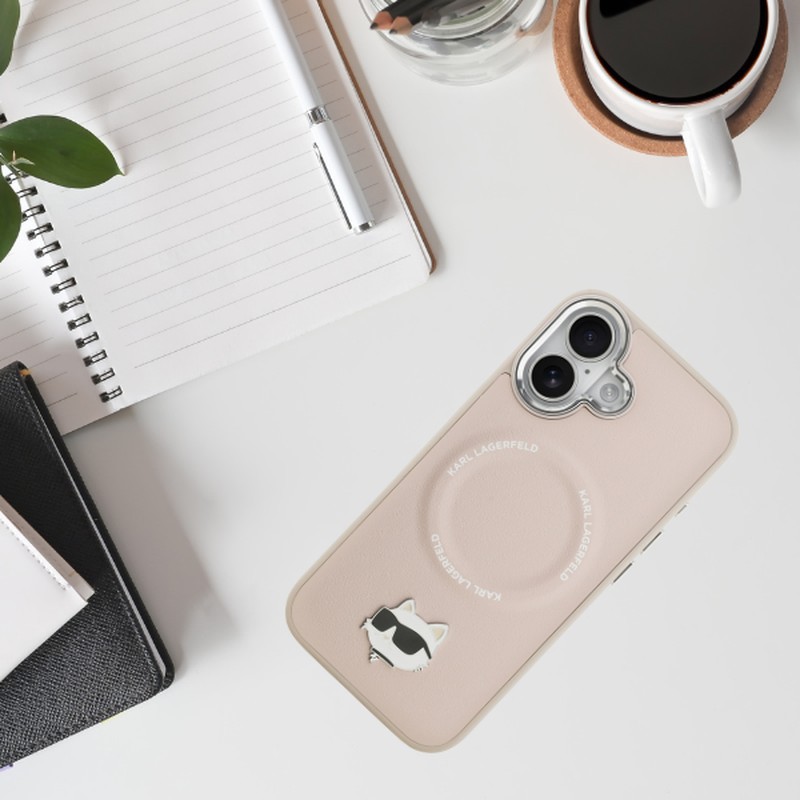Husa Karl Lagerfeld Choupette Pin pentru iPhone 17, Carcasa magnetica, Roz
