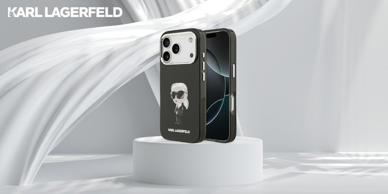 Husa Karl Lagerfeld Iml Aquarelle Karl & Logo pentru iPhone 17 Pro, Carcasa magnetica, Negru