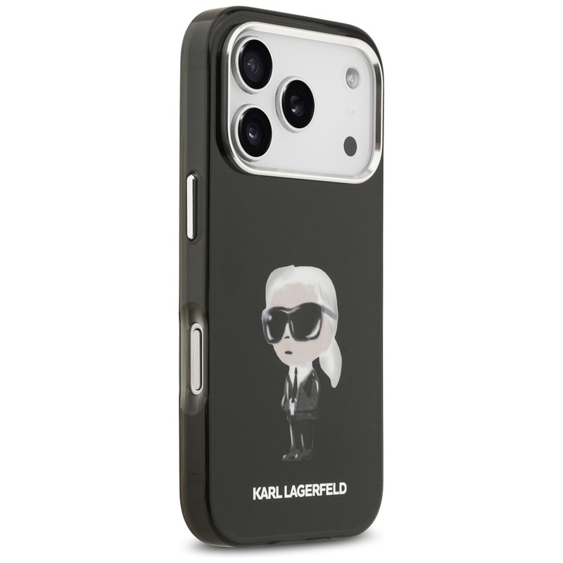 Husa Karl Lagerfeld Iml Aquarelle Karl & Logo pentru iPhone 17 Pro, Carcasa magnetica, Negru