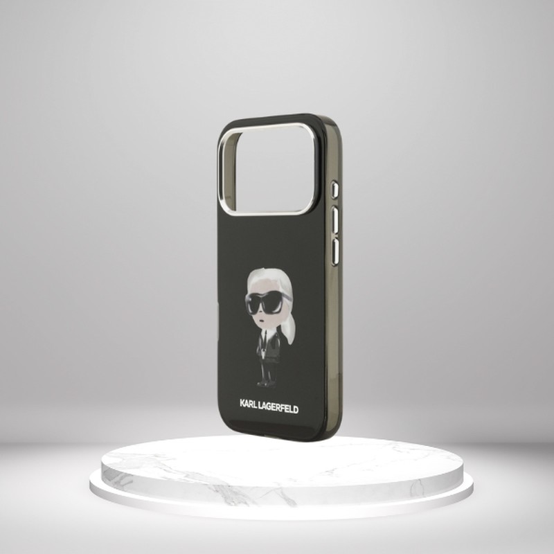 Husa Karl Lagerfeld Iml Aquarelle Karl & Logo pentru iPhone 17 Pro, Carcasa magnetica, Negru