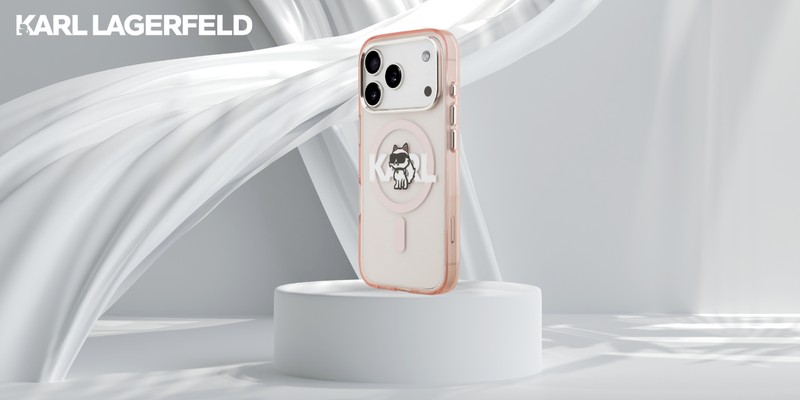 Husa Karl Lagerfeld Iml Choupette Sketch Logo pentru iPhone 17 Pro, Carcasa magnetica, Roz