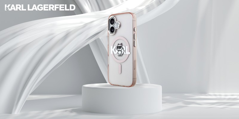 Husa Karl Lagerfeld Iml Choupette Sketch Logo pentru iPhone 17, Carcasa magnetica, Roz