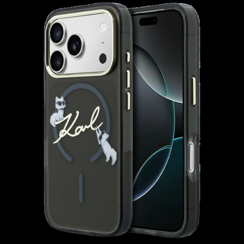 Husa Karl Lagerfeld Iml Choupettes Karl pentru iPhone 17 Pro, Carcasa magnetica, Negru