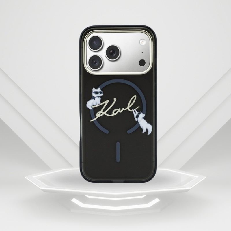 Husa Karl Lagerfeld Iml Choupettes Karl pentru iPhone 17 Pro, Carcasa magnetica, Negru