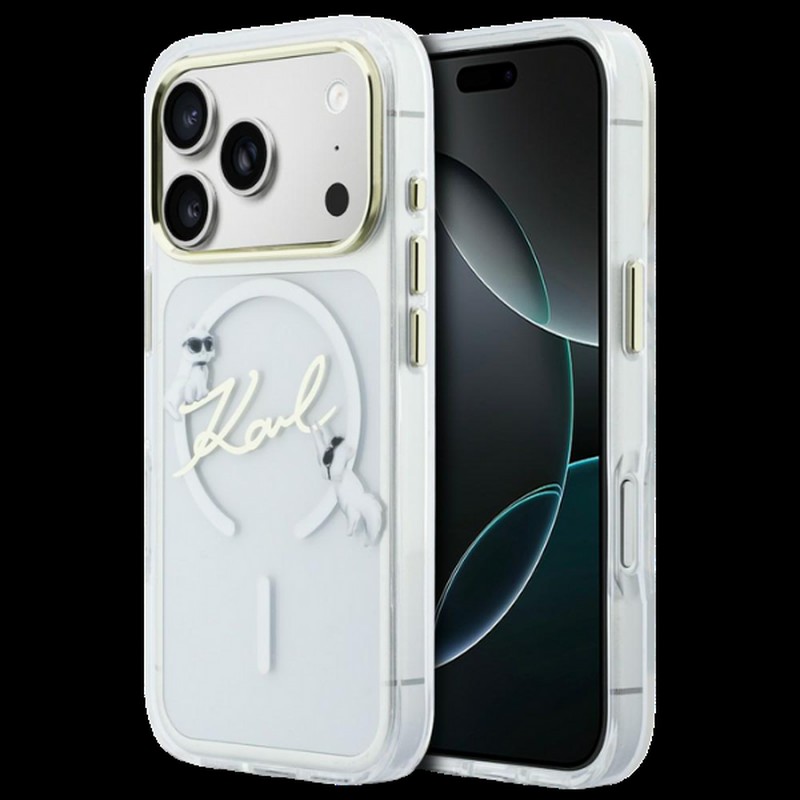 Husa Karl Lagerfeld Iml Choupettes Karl pentru iPhone 17 Pro, Carcasa magnetica, Transparent