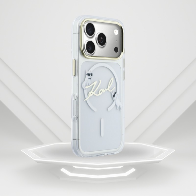 Husa Karl Lagerfeld Iml Choupettes Karl pentru iPhone 17 Pro, Carcasa magnetica, Transparent
