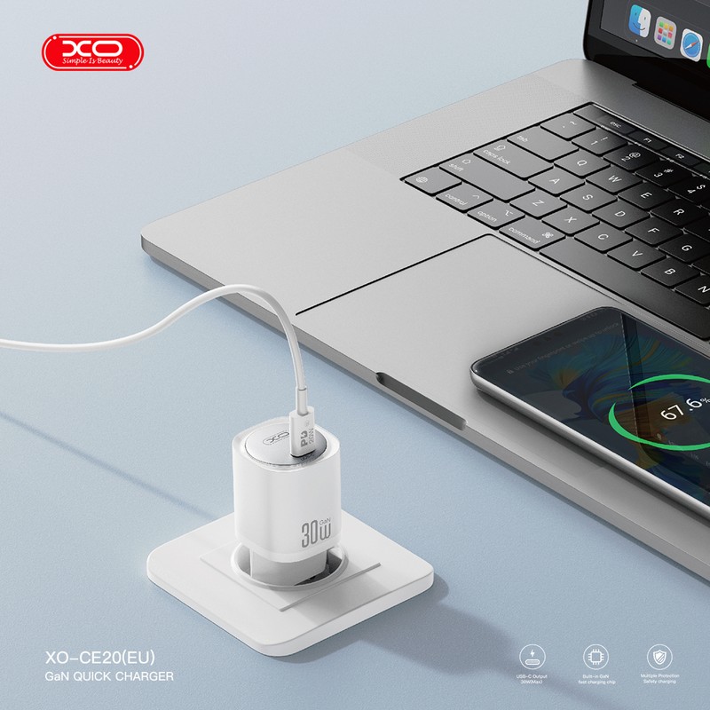 Incarcator priza XO CE20, 30W, 1 x USB-C, Power Delivery, Alb