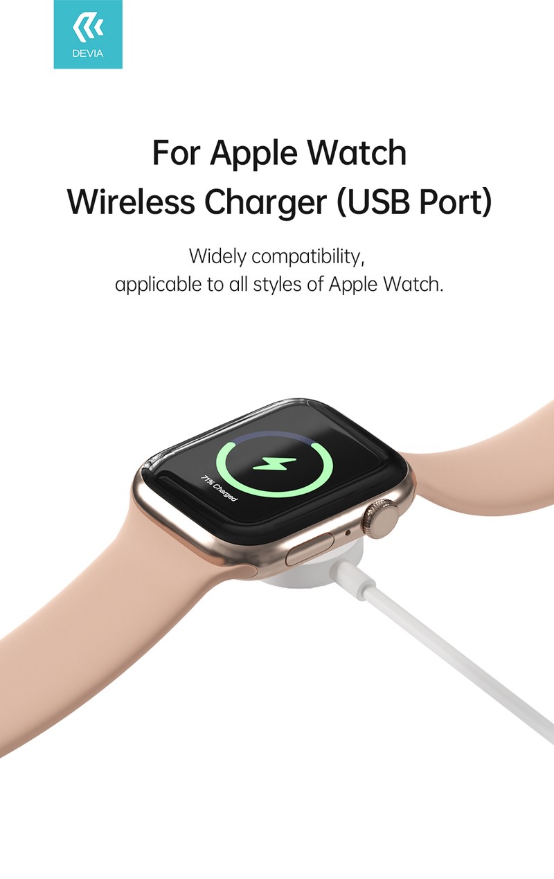 Incarcator wireless Devia Kintone, Fast Charge, Alb