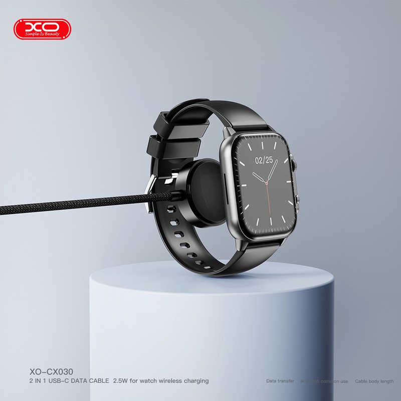 Set incarcator wireless cu cablu USB-C XO CX030, 1 x USB-C, Fast Charge, Negru
