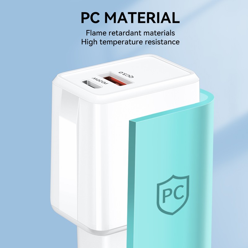 Set incarcator priza cu cablu Lightning BWOO CDA182, 38W, 1 x USB-A, 1 x USB-C, Quick Charge, cablu 1 m, Negru