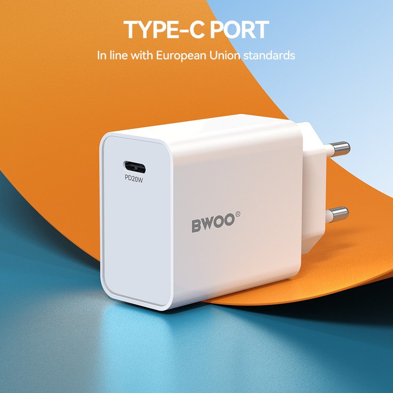 Incarcator priza BWOO CDA226, 20W, 1 x USB-C, Quick Charge, Negru