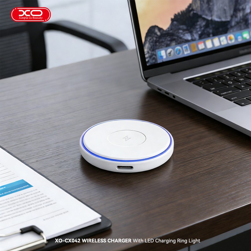Incarcator wireless XO CX042, 15W, Fast Charge, Alb