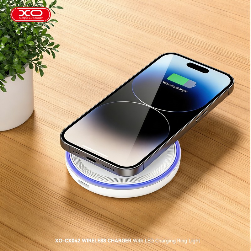 Incarcator wireless XO CX042, 15W, Fast Charge, Alb