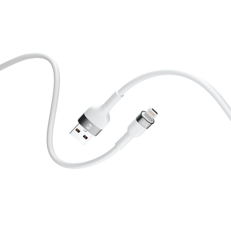Cablu de date Forever Flexible, USB-C - USB-C, 2 m, 100W, alb