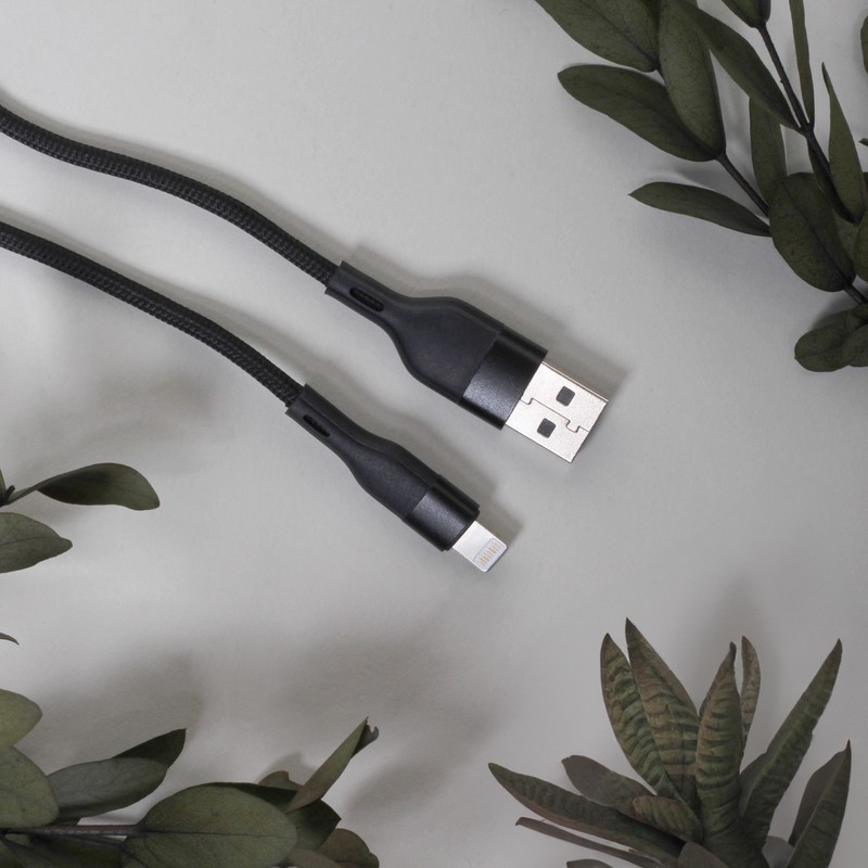 Cablu de date Maxlife MXUC-07, USB-A - Lightning, 1 m, 2,4A, negru