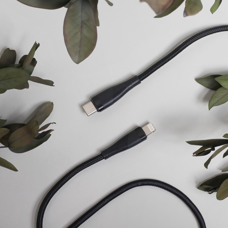 Cablu de date Maxlife MXUC-08, USB-C - Lightning, 1 m, 27W, negru