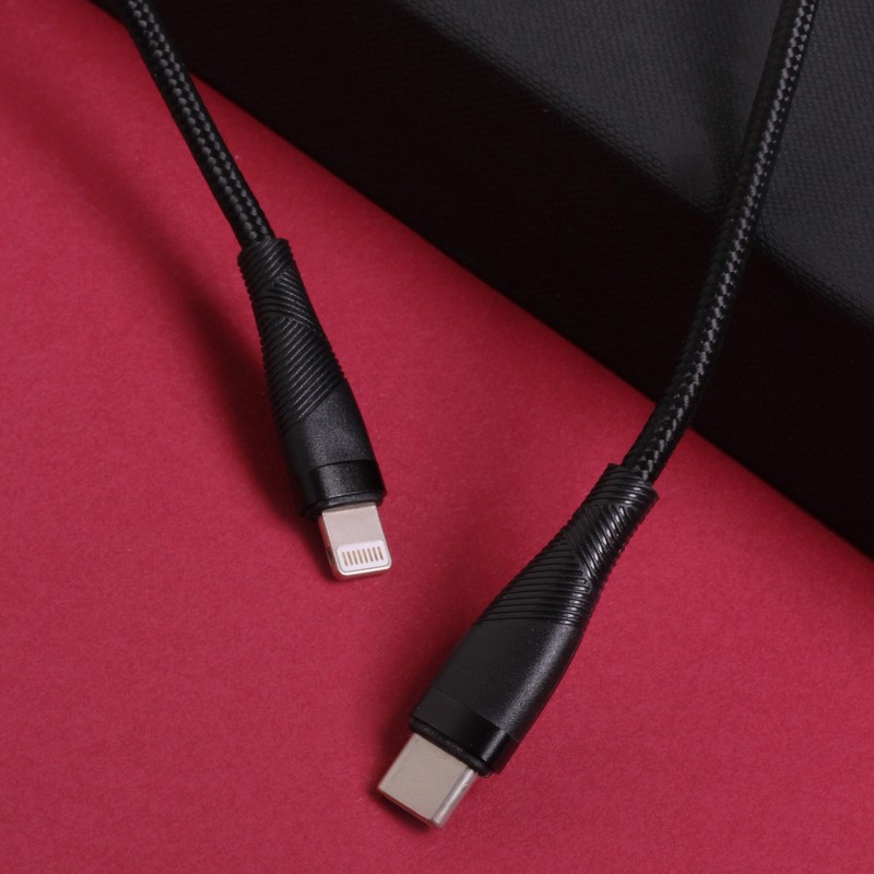 Cablu de date Maxlife MXUC-08, USB-C - Lightning, 1 m, 27W, negru