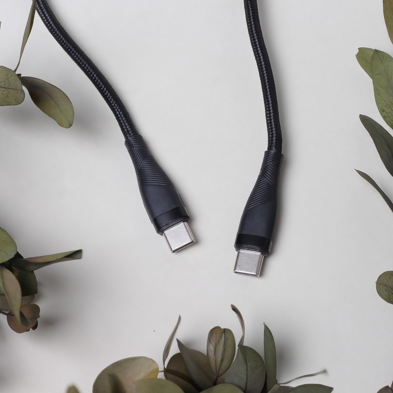 Cablu de date Maxlife MXUC-08, USB-C - USB-C, 1 m, 60W, negru