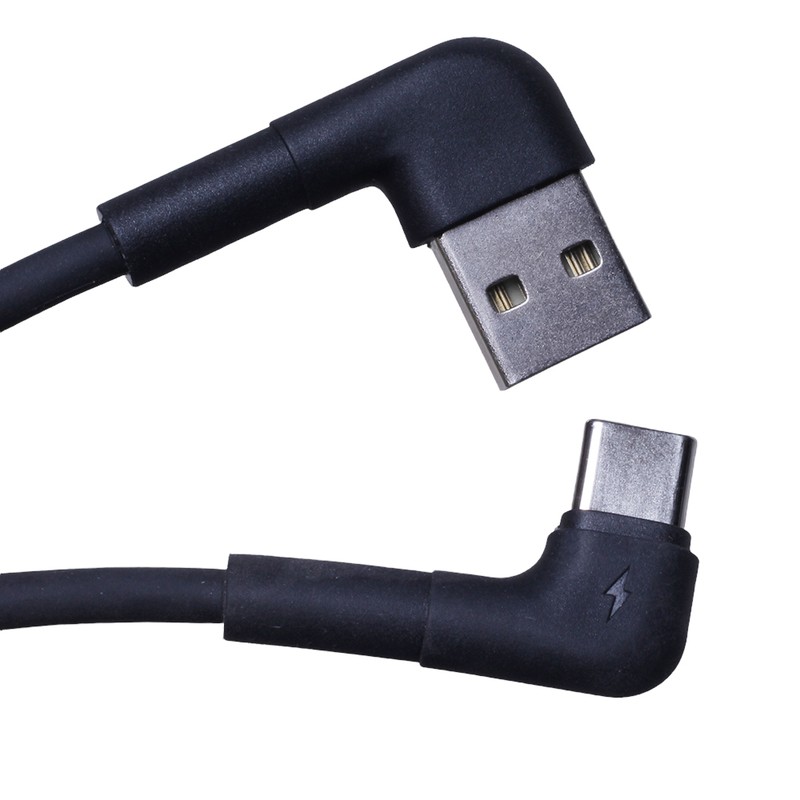 Cablu de date Maxlife MXUC-09 angle, USB-A - USB-C, 1 m, 3A, negru