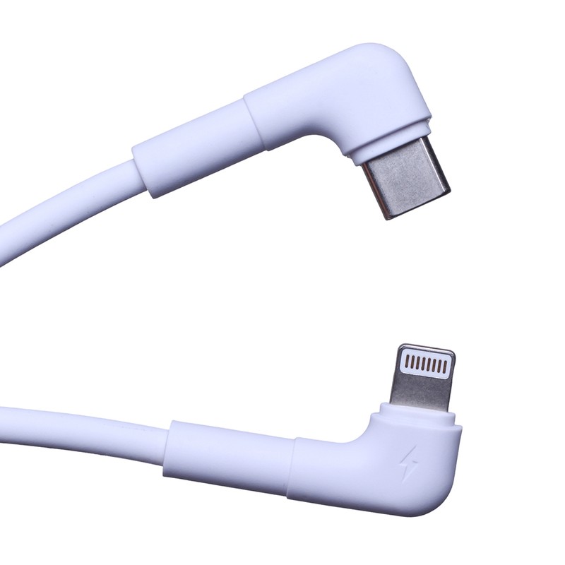 Cablu de date Maxlife MXUC-09 angle, USB-C - Lightning, 1 m, 27W, alb