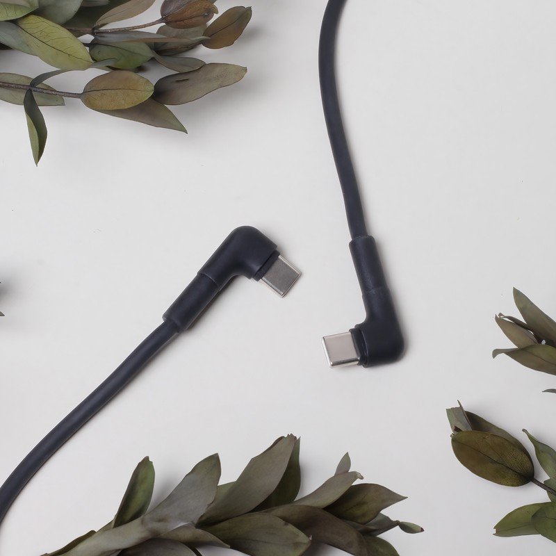 Cablu de date Maxlife MXUC-09 angle, USB-C - USB-C, 1 m, 60W, negru