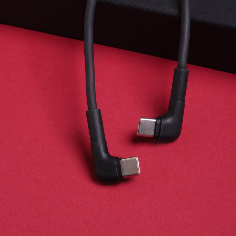 Cablu de date Maxlife MXUC-09 angle, USB-C - USB-C, 1 m, 60W, negru