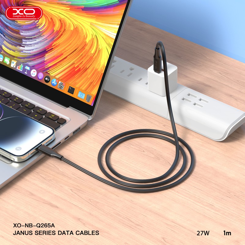 Cablu de date XO NB-Q265B, USB-C - USB-C, 1 m, 60W, albastru