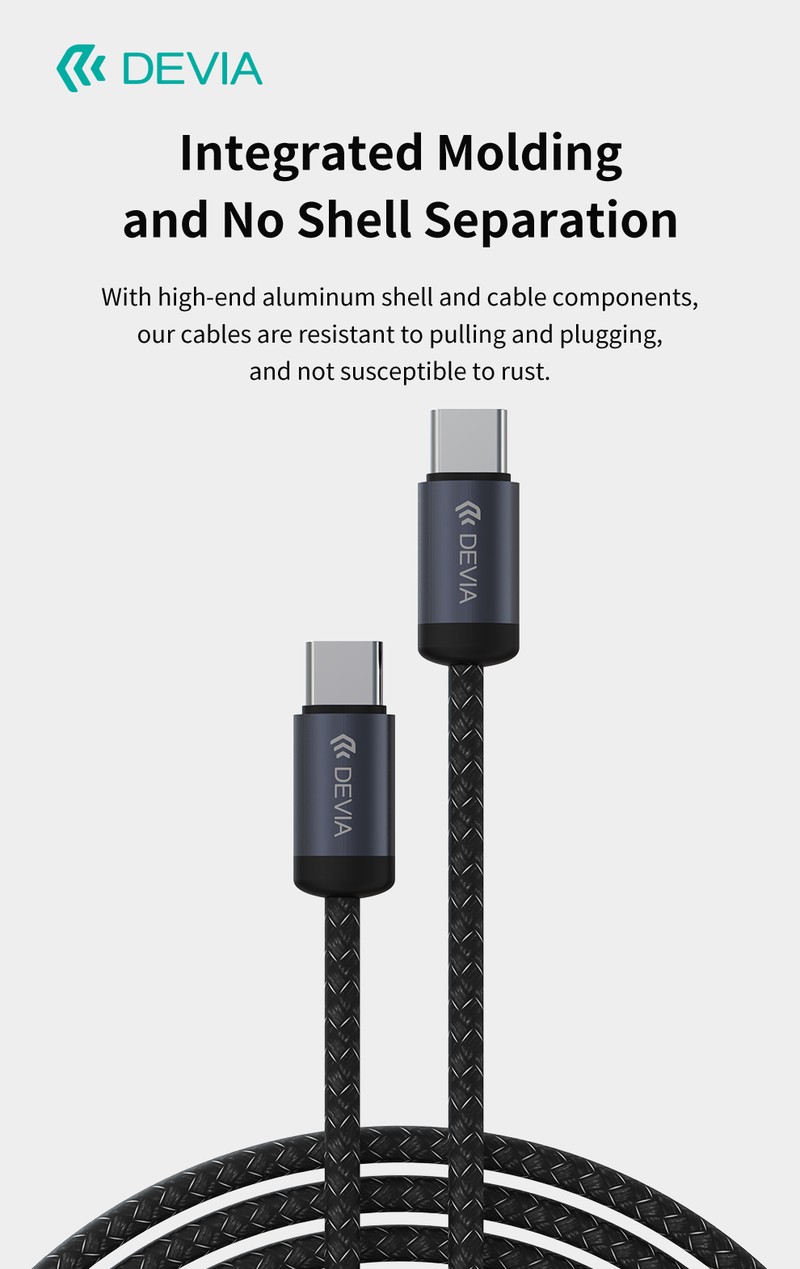 Cablu de date Devia Gracious EC645, USB-C - Lightning, 1 m, 27W 3A, negru