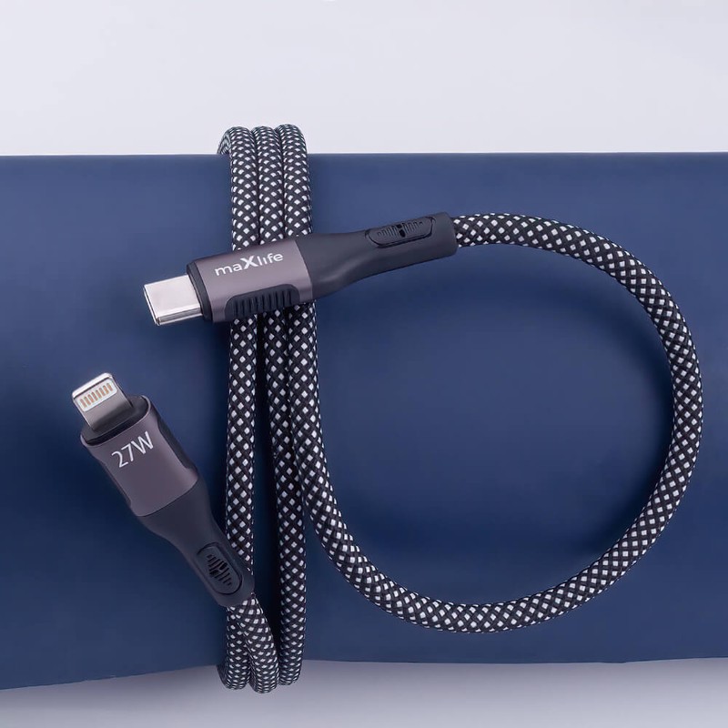 Cablu de date Maxlife MXUC-11, USB-C - USB-C, 1 m, 100W, negru