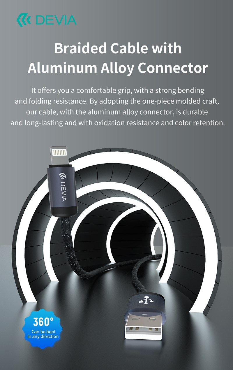 Cablu de date Devia Gracious EC650, USB-A - USB-C, 1 m, 2,4A, negru