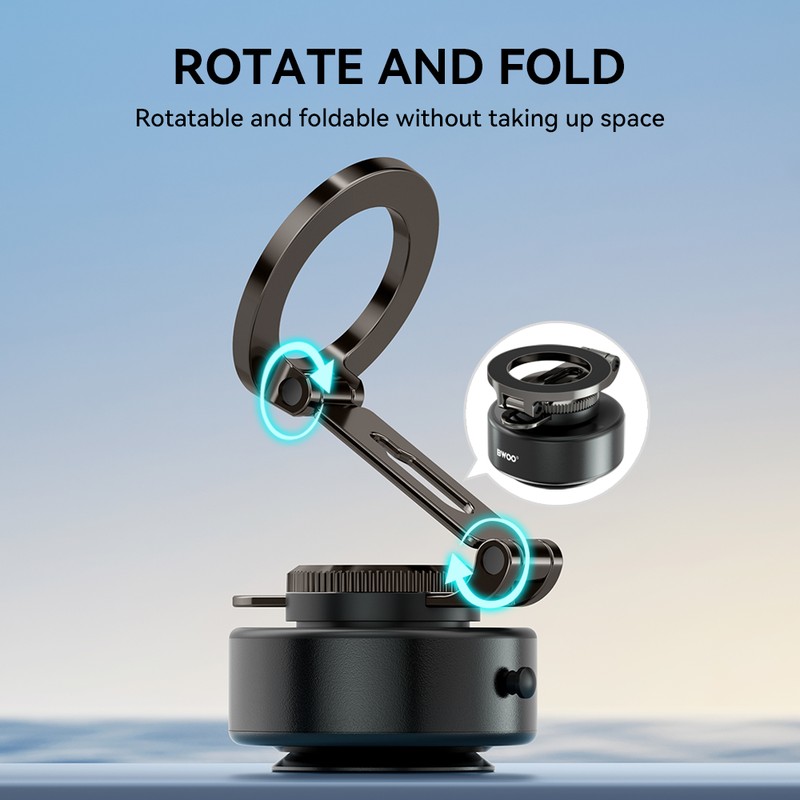 Suport auto BWOO ZJ139, cu ventuza, magnetic, transparent