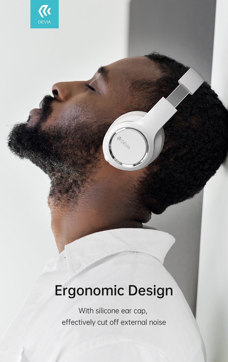 Casti on-ear Devia Kintone, Bluetooth, cu microfon, negre