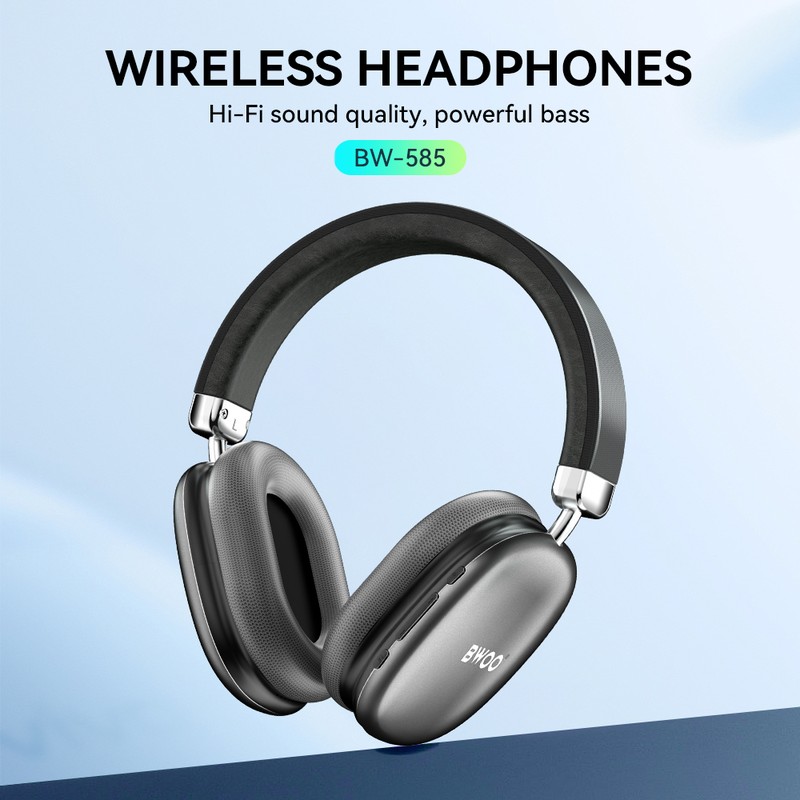 Casti over-ear BWOO BW-585, Bluetooth, gri
