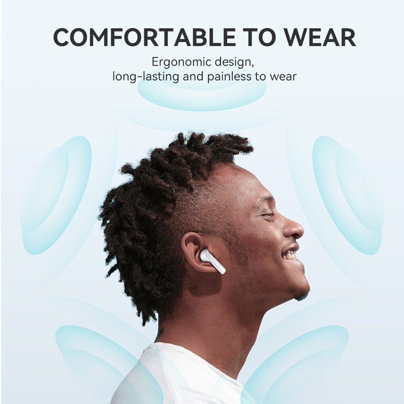 Casti true wireless BWOO BW94, Bluetooth, albe